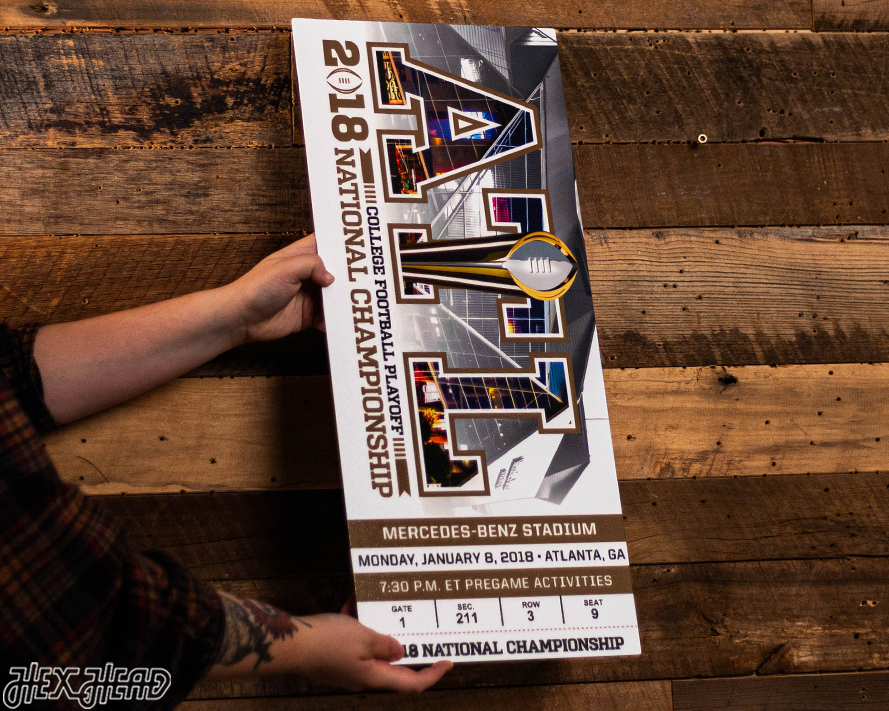 Alabama Crimson Tide 2018 National Championship Ticket Stub Single Layer Metal Wall Art