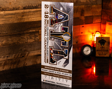 Alabama Crimson Tide 2018 National Championship Ticket Stub Single Layer Metal Wall Art
