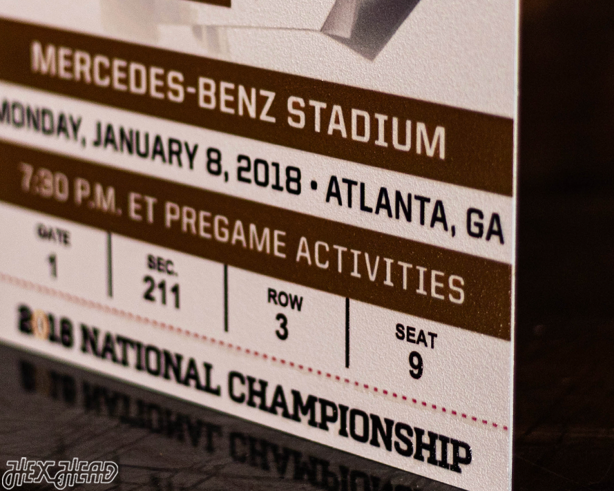 Alabama Crimson Tide 2018 National Championship Ticket Stub Single Layer Metal Wall Art