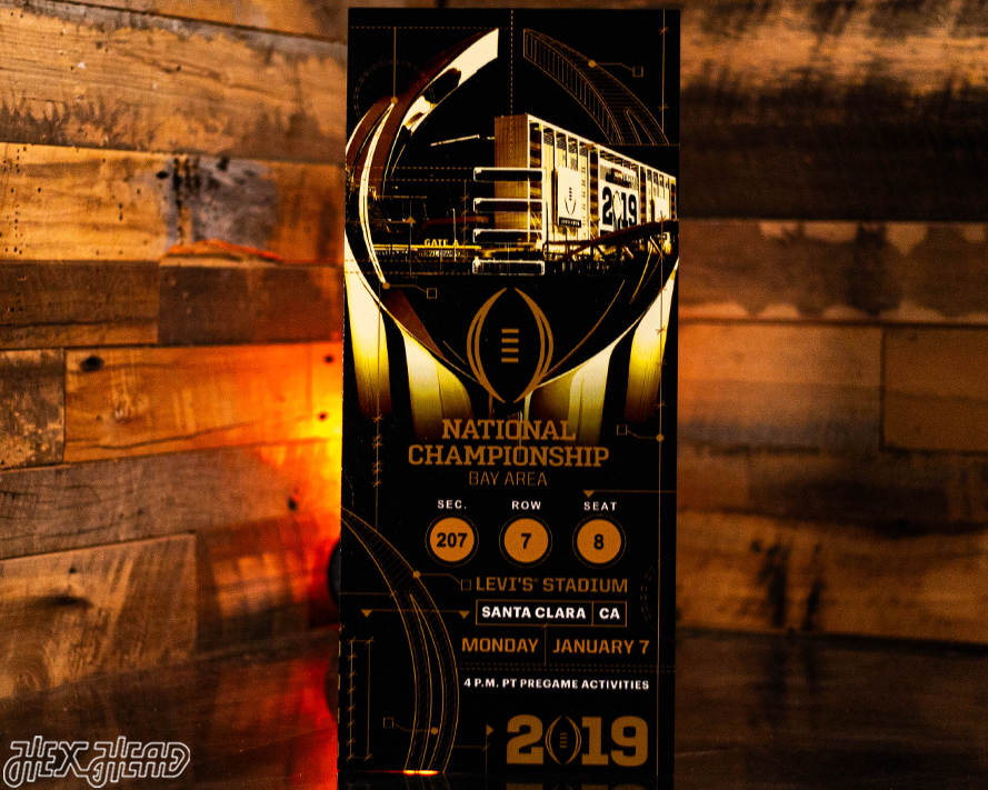 Clemson Tigers 2019 National Championship Ticket Stub Single Layer Metal Wall Art