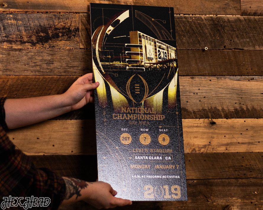 Clemson Tigers 2019 National Championship Ticket Stub Single Layer Metal Wall Art