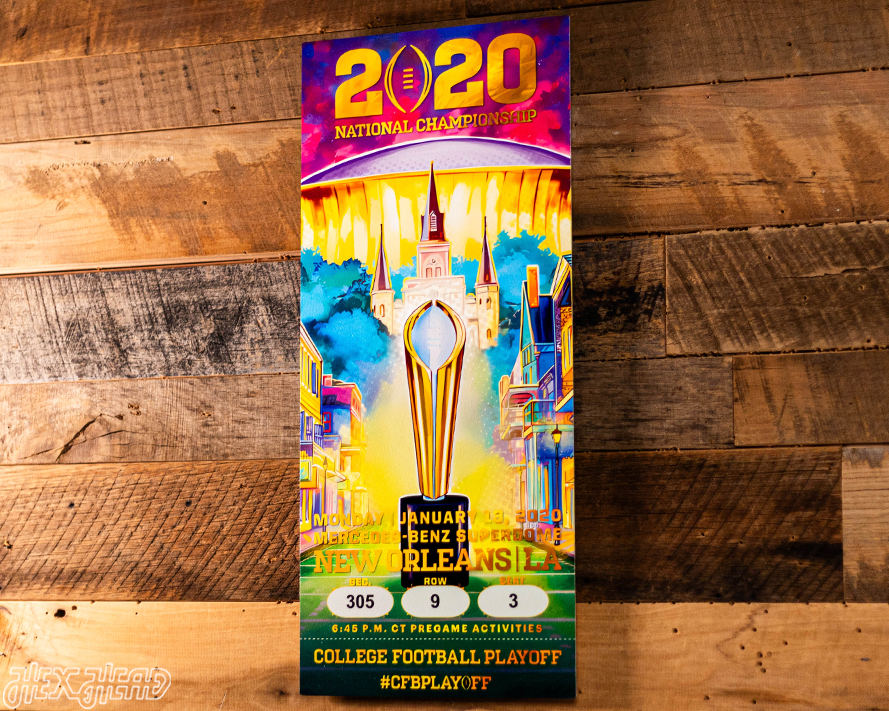 LSU Tigers Tide 2020 National Championship Ticket Stub Single Layer Metal Wall Art