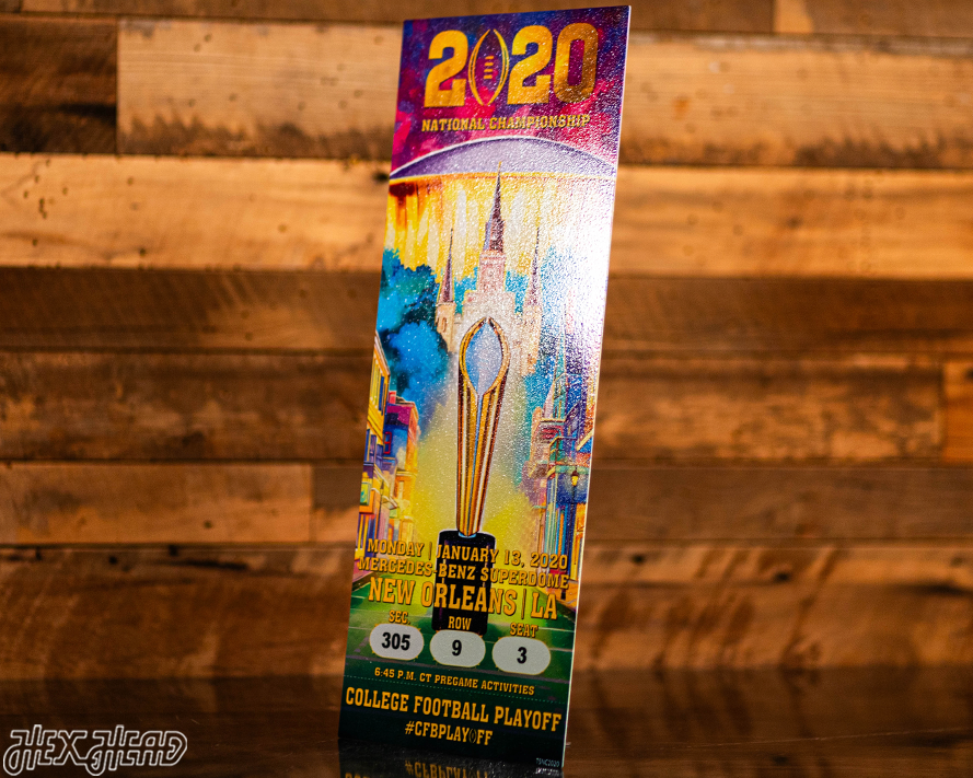 LSU Tigers 2020 National Championship Ticket Stub Single Layer Metal Wall Art