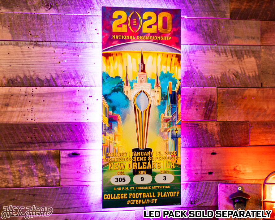 LSU Tigers 2020 National Championship Ticket Stub Single Layer Metal Wall Art