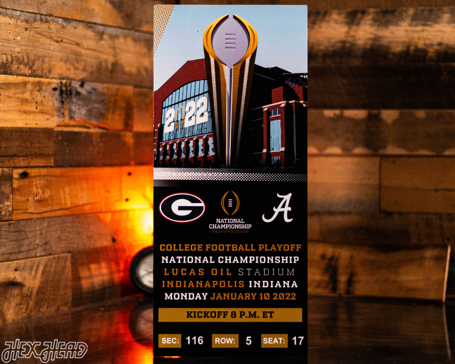 Georgia Bulldogs Personalized 2021 National Championship Ticket Stub Single Layer Metal Wall Art