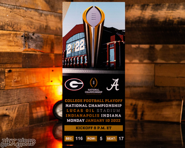 Georgia Bulldogs Personalized 2021 National Championship Ticket Stub Single Layer Metal Wall Art