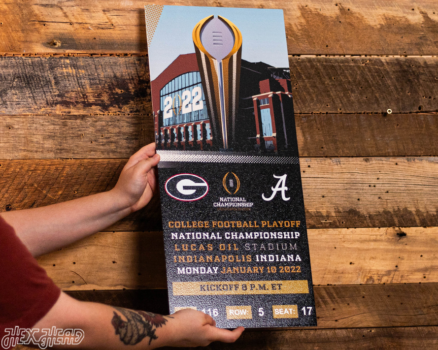 Georgia Bulldogs 2021 National Championship Ticket Stub Single Layer Metal Wall Art