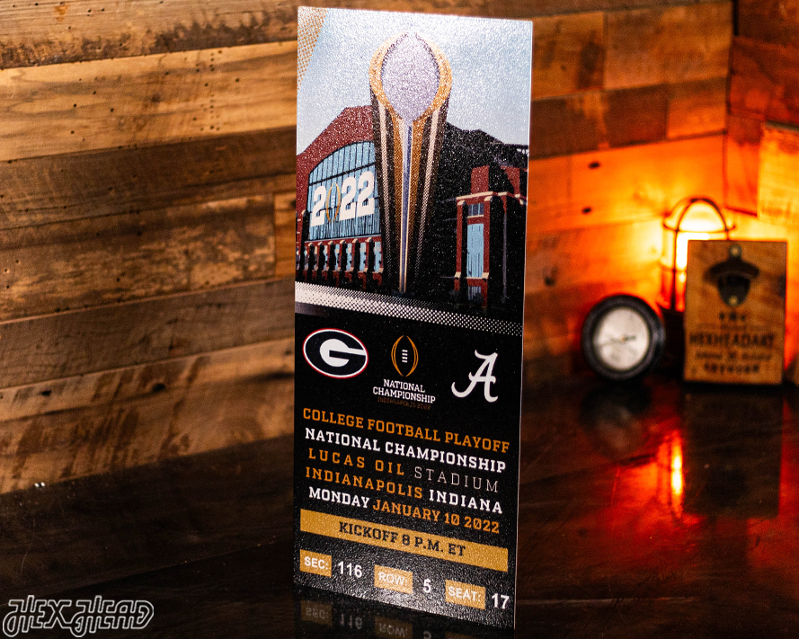 Georgia Bulldogs Personalized 2021 National Championship Ticket Stub Single Layer Metal Wall Art