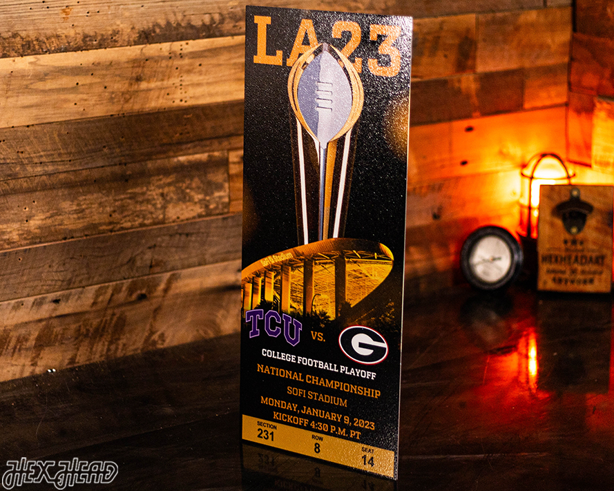 Georgia Bulldogs 2023 National Championship Ticket Stub Single Layer Metal Wall Art
