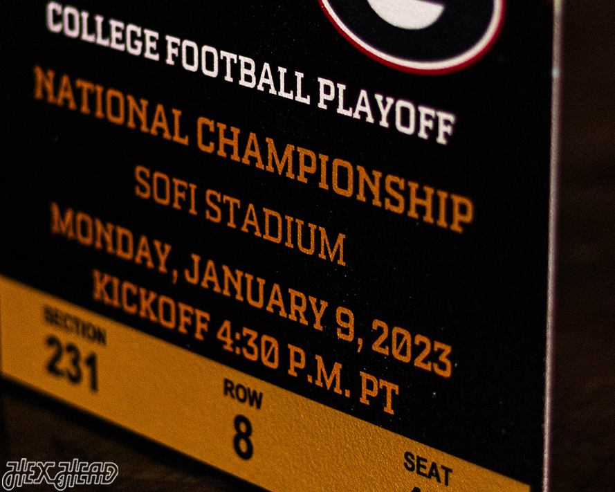Georgia Bulldogs Personalized 2022 National Championship Ticket Stub Single Layer Metal Wall Art