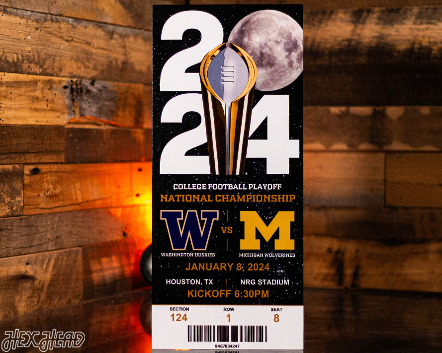 Michigan Wolverines 2024 National Championship Ticket Stub Single Layer Metal Wall Art