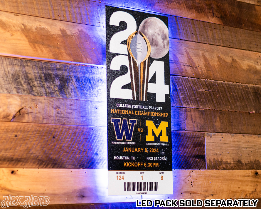 Michigan Wolverines 2024 National Championship Ticket Stub Single Layer Metal Wall Art