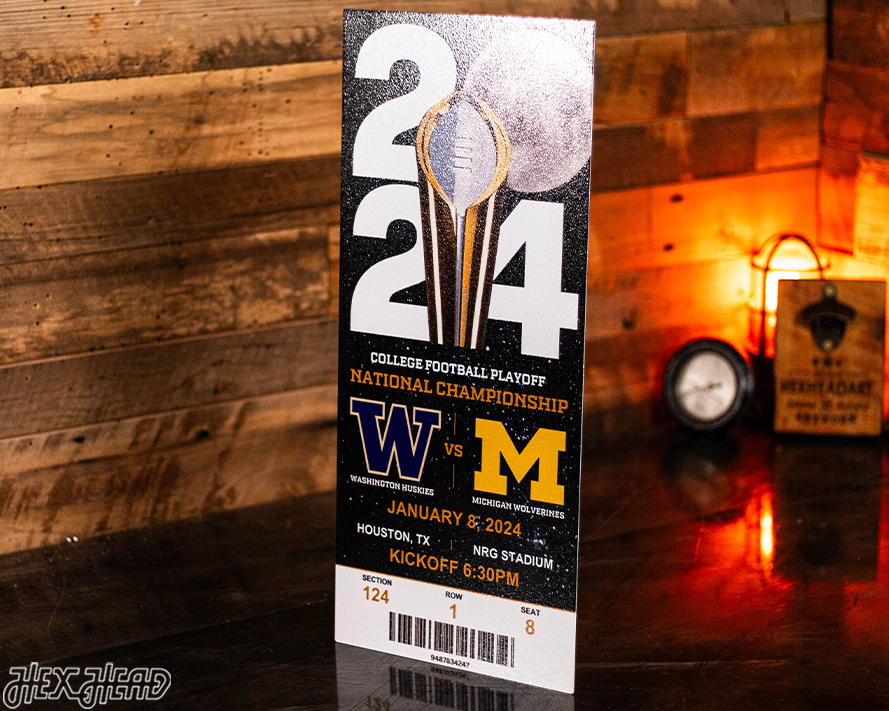Michigan Wolverines 2024 National Championship Ticket Stub Single Layer Metal Wall Art