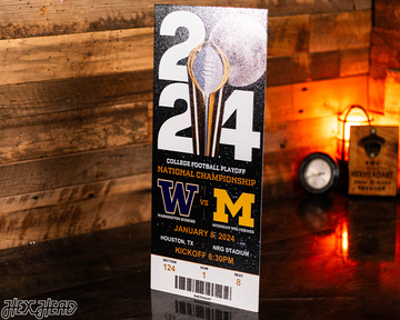 Michigan Wolverines 2024 National Championship Ticket Stub Single Layer Metal Wall Art