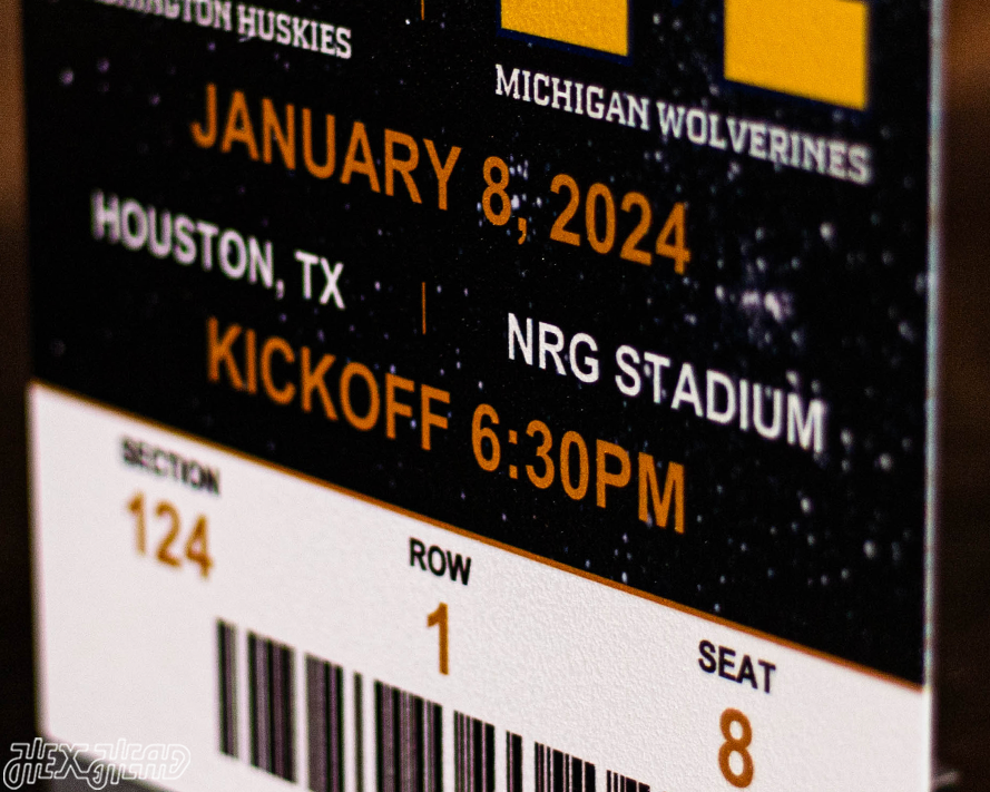 Michigan Wolverines 2024 National Championship Ticket Stub Single Layer Metal Wall Art
