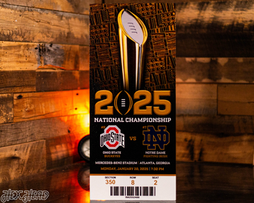 Ohio State Buckeyes Personalized 2024 National Championship Ticket Stub Single Layer Metal Wall Art