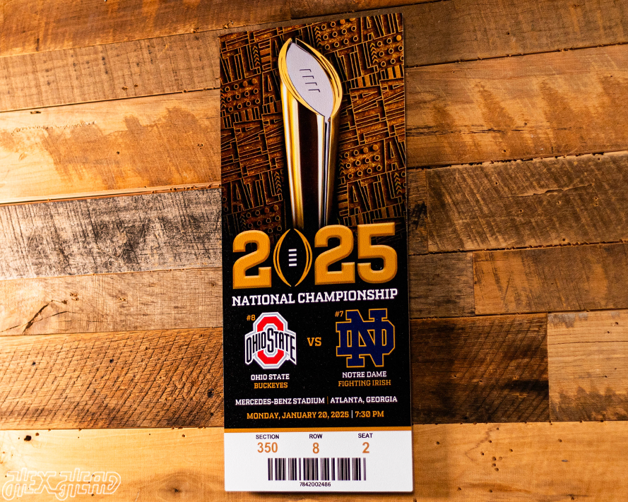 Ohio State Buckeyes Personalized 2024 National Championship Ticket Stub Single Layer Metal Wall Art