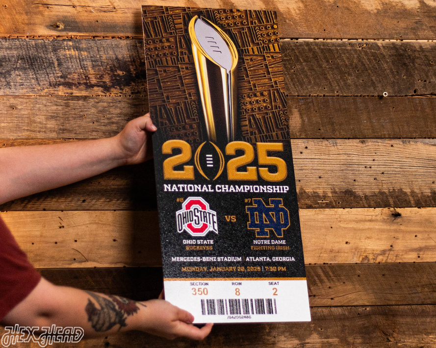 Ohio State Buckeyes Personalized 2024 National Championship Ticket Stub Single Layer Metal Wall Art