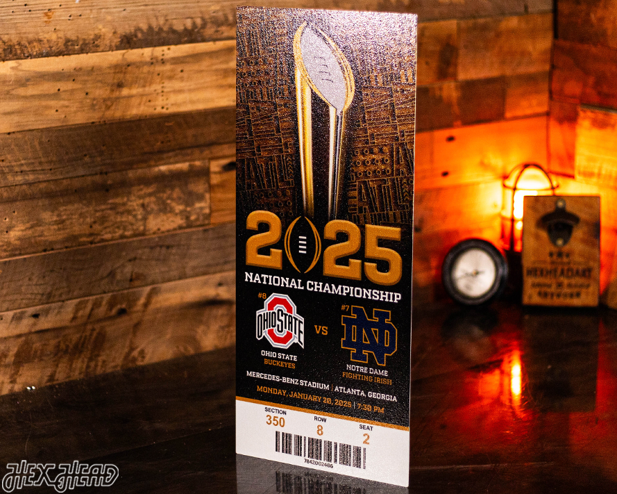 Ohio State Buckeyes 2025 National Championship Ticket Stub Single Layer Metal Wall Art