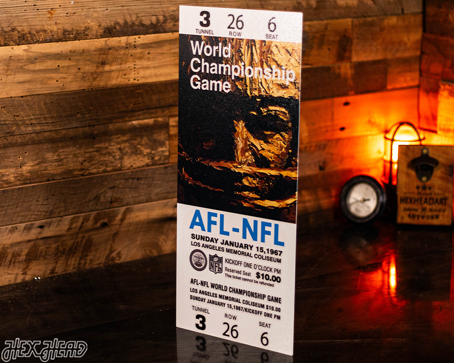 Green Bay Packers Super Bowl 1967 Ticket Stub Single Layer Metal Wall Art