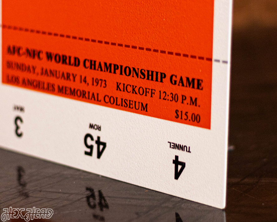 Miami Dolphins Super Bowl VII Ticket Stub Single Layer Metal Wall Art