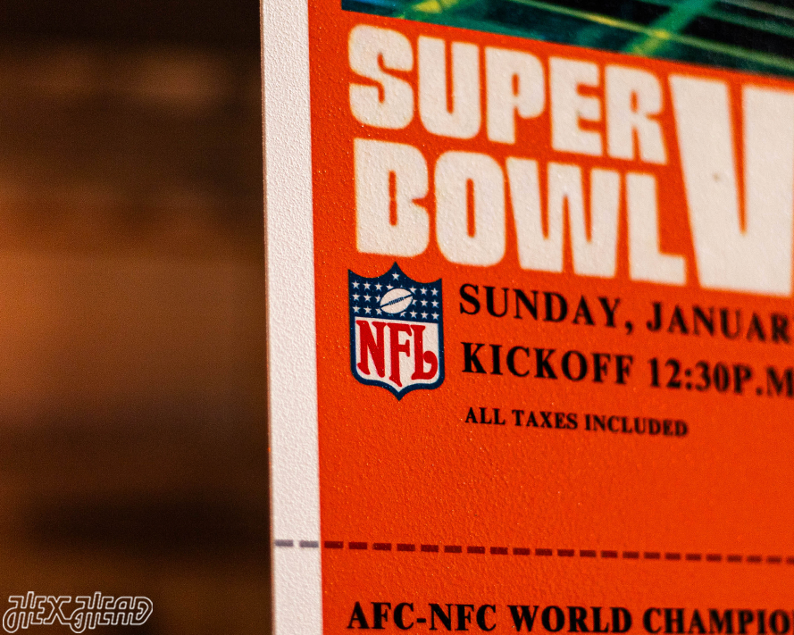 Miami Dolphins Super Bowl VII Ticket Stub Single Layer Metal Wall Art