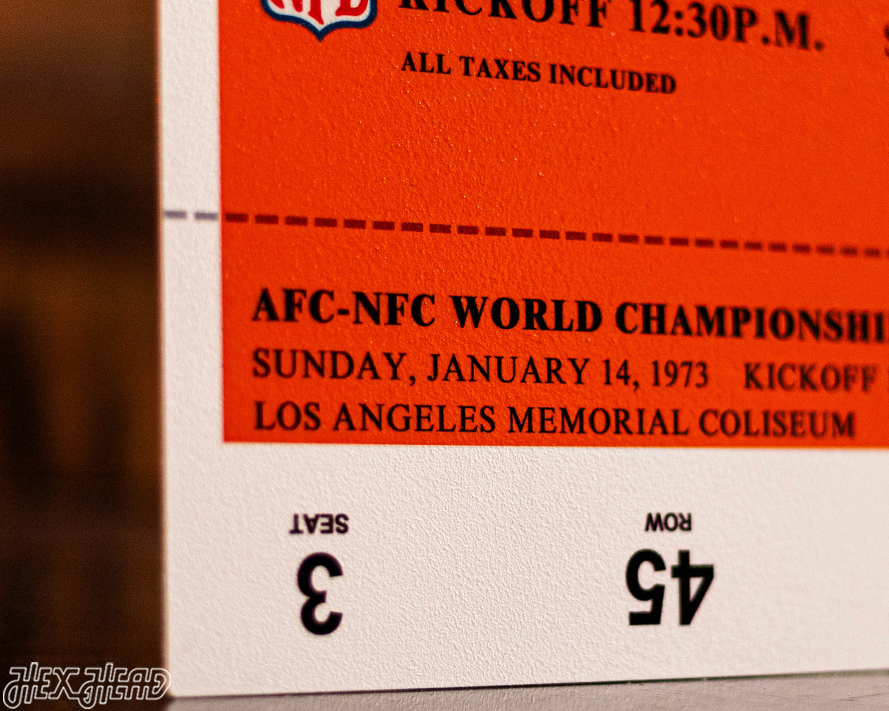 Miami Dolphins Super Bowl VII Ticket Stub Single Layer Metal Wall Art