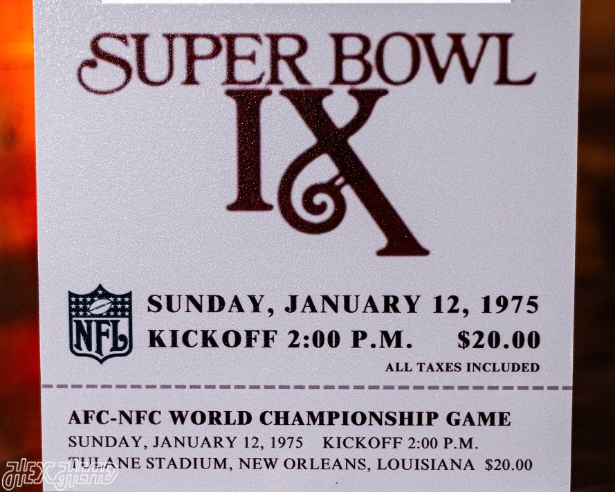 Pittsburgh Steelers Personalized Super Bowl IX Ticket Stub Single Layer Metal Wall Art