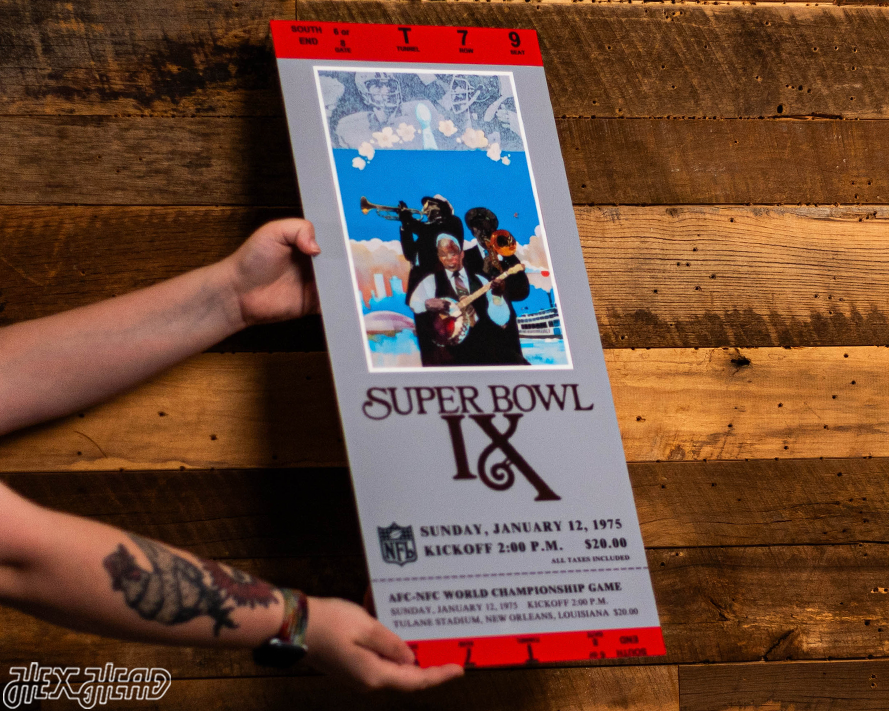 Pittsburgh Steelers Personalized Super Bowl IX Ticket Stub Single Layer Metal Wall Art