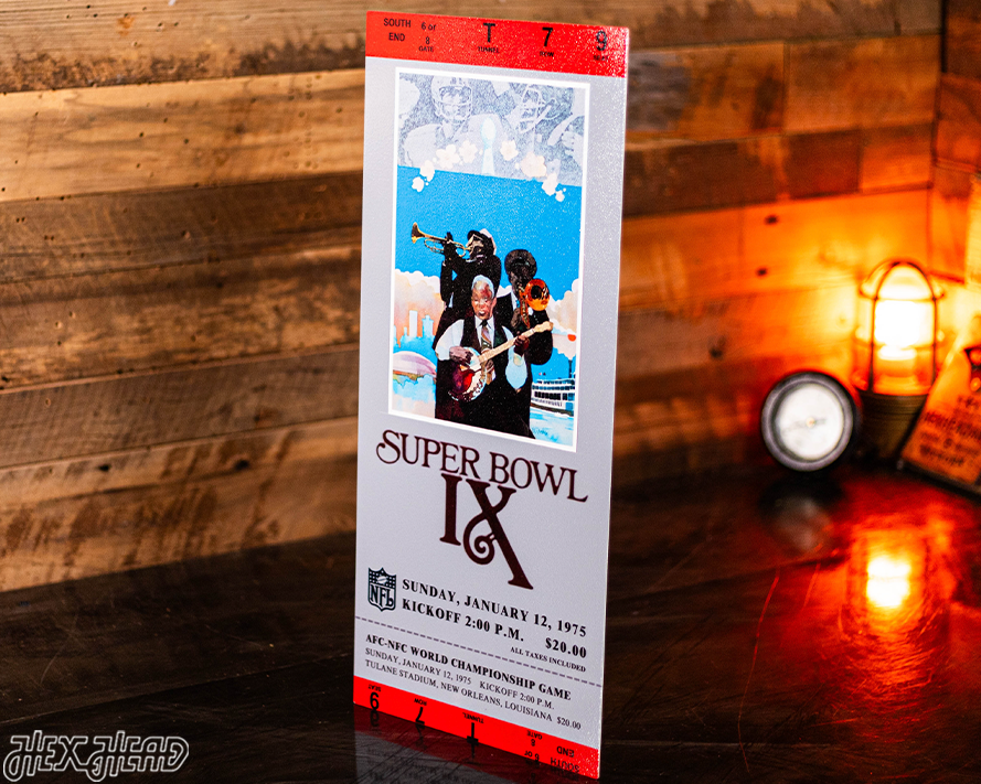 Pittsburgh Steelers Personalized Super Bowl IX Ticket Stub Single Layer Metal Wall Art