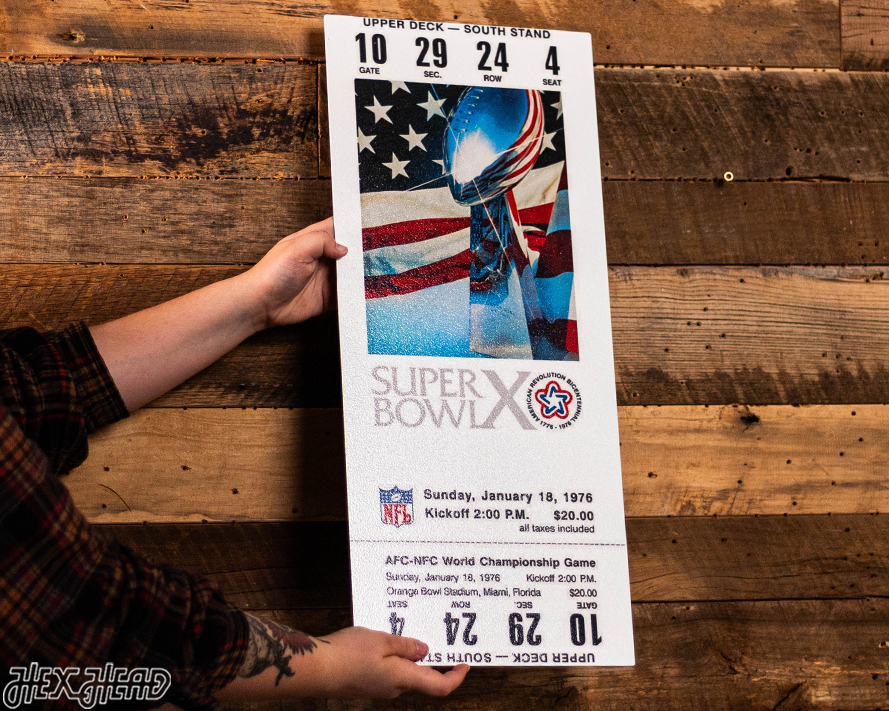 Pittsburgh Steelers Super Bowl X Ticket Stub Single Layer Metal Wall Art