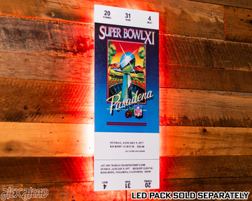 Las Vegas Raiders Super Bowl XI Ticket Stub Single Layer Metal Wall Art