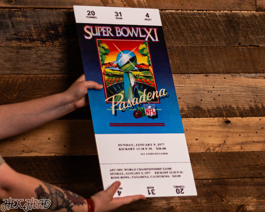 Las Vegas Raiders Super Bowl XI Ticket Stub Single Layer Metal Wall Art