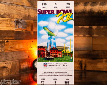 Dallas Cowboys Personalized Super Bowl XII Ticket Stub Single Layer Metal Wall Art