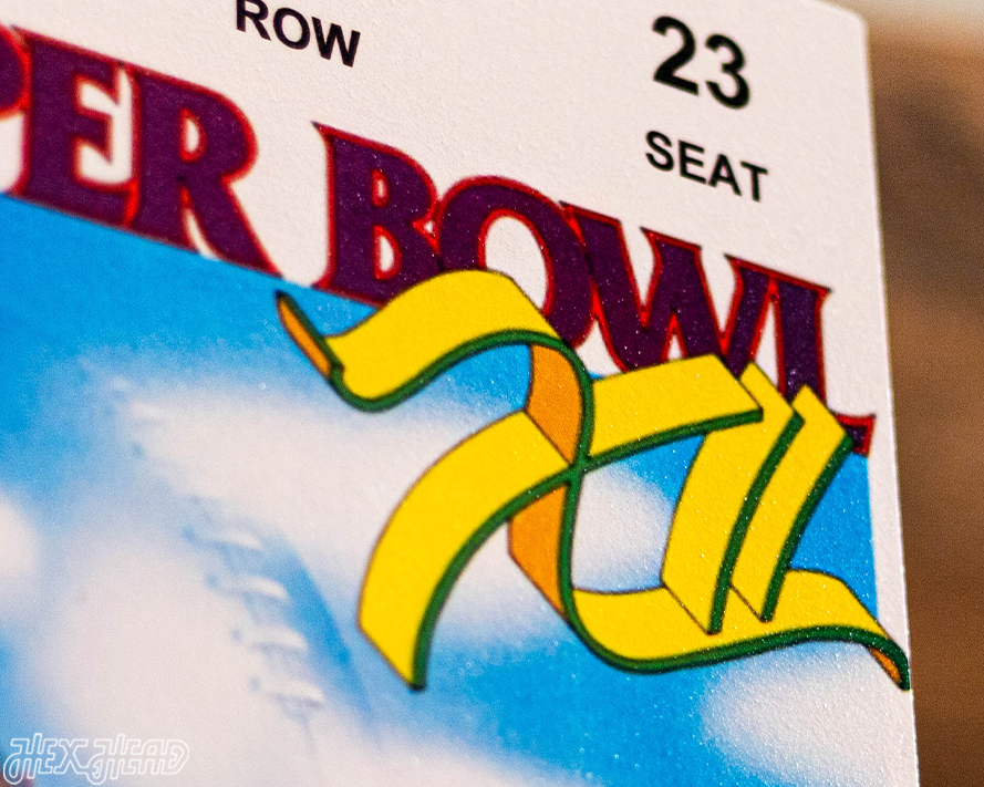 Dallas Cowboys Personalized Super Bowl XII Ticket Stub Single Layer Metal Wall Art