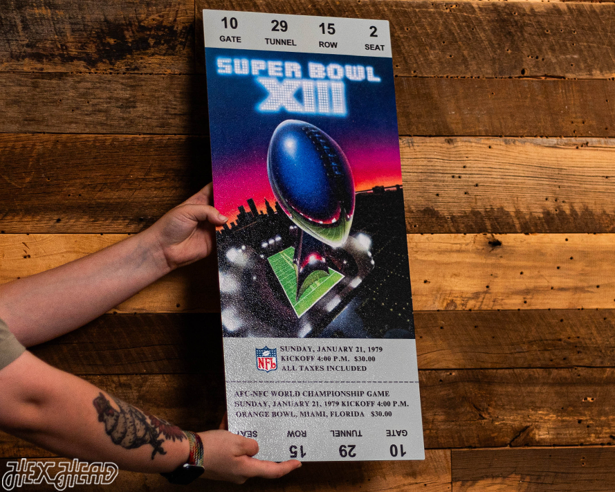 Pittsburgh Steelers Personalized Super Bowl XIII Ticket Stub Single Layer Metal Wall Art