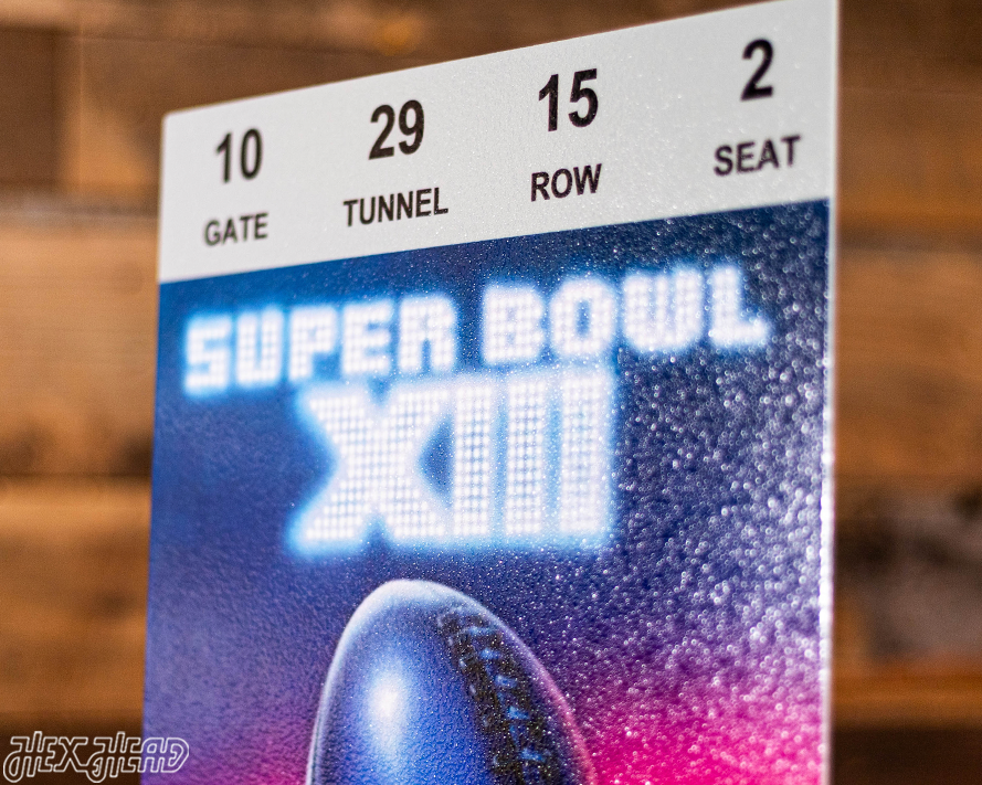 Pittsburgh Steelers Personalized Super Bowl XIII Ticket Stub Single Layer Metal Wall Art