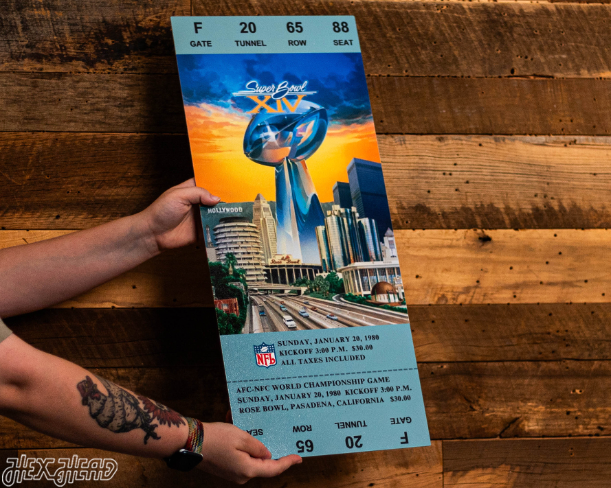 Pittsburgh Steelers Super Bowl XIV Ticket Stub Single Layer Metal Wall Art