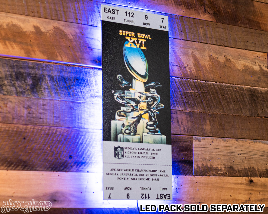 San Francisco 49ers Super Bowl XVI Ticket Stub Single Layer Metal Wall Art