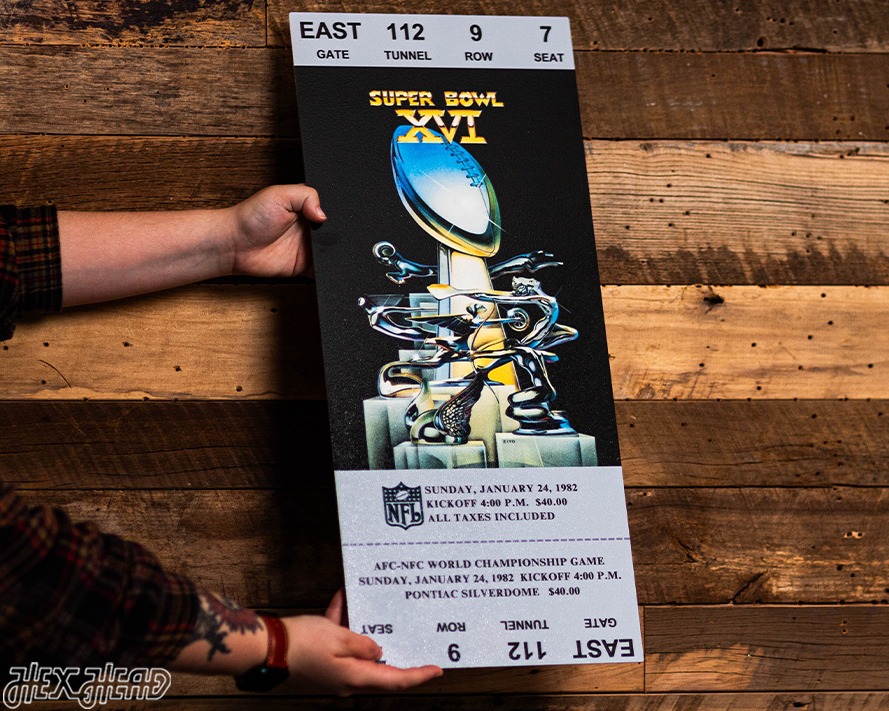 San Francisco 49ers Super Bowl XVI Ticket Stub Single Layer Metal Wall Art