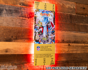 Las Vegas Raiders Super Bowl XVIII Ticket Stub Single Layer Metal Wall Art