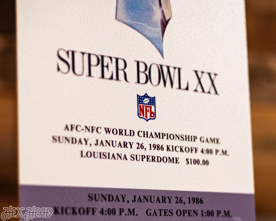 Chicago Bears Super Bowl XX Ticket Stub Single Layer Metal Wall Art