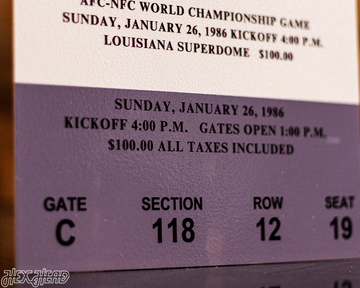 Chicago Bears Super Bowl XX Ticket Stub Single Layer Metal Wall Art