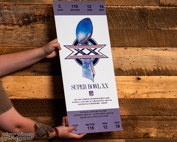 Chicago Bears Super Bowl XX Ticket Stub Single Layer Metal Wall Art