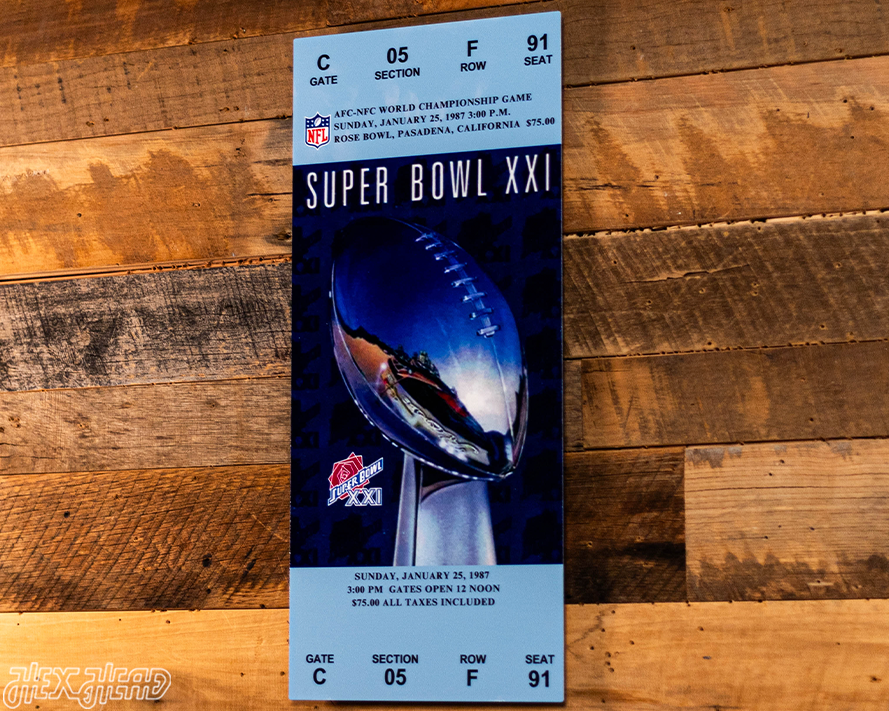 New York Giants Super Bowl XXI Ticket Stub Single Layer Metal Wall Art