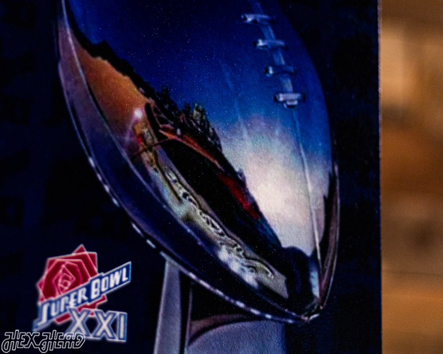 New York Giants Personalized Super Bowl XXI Ticket Stub Single Layer Metal Wall Art
