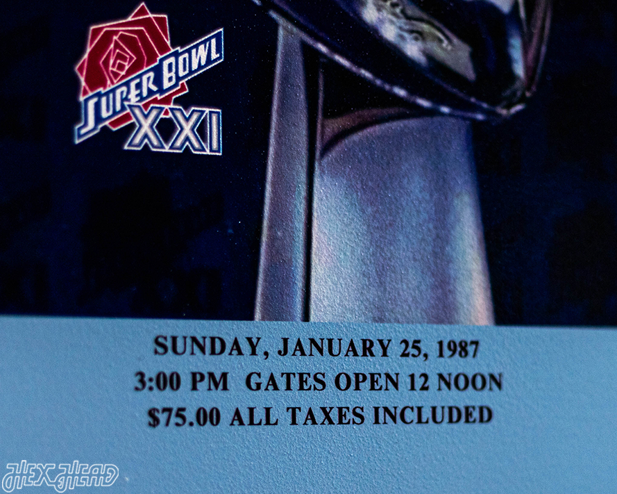 New York Giants Super Bowl XXI Ticket Stub Single Layer Metal Wall Art