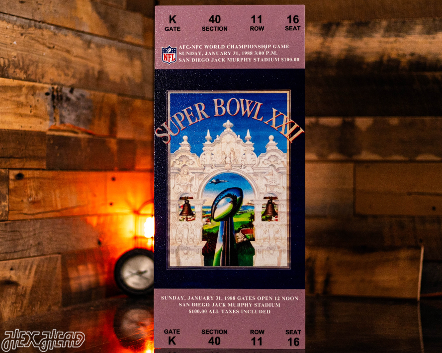 Washington Commanders Personalized Super Bowl XXII Ticket Stub Single Layer Metal Wall Art
