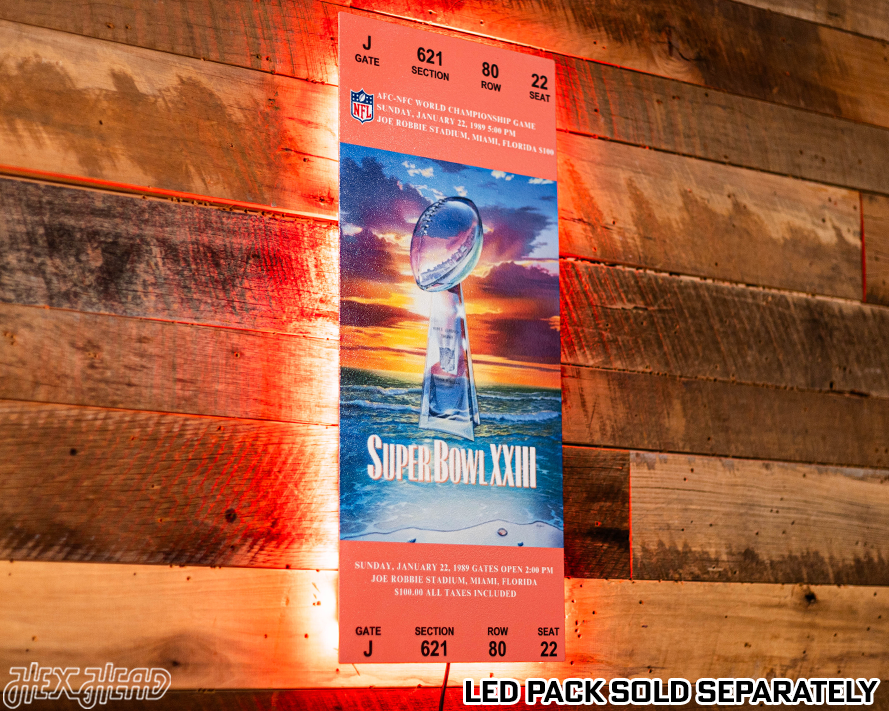 San Francisco 49ers Super Bowl XXIII Ticket Stub Single Layer Metal Wall Art