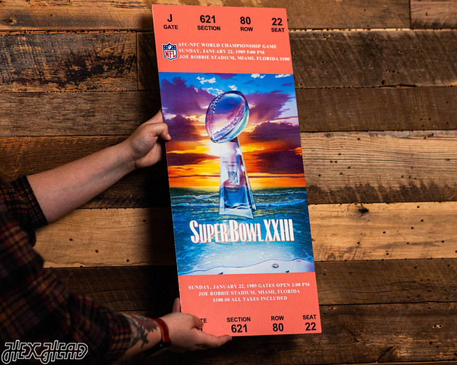 San Francisco 49ers Super Bowl XXIII Ticket Stub Single Layer Metal Wall Art